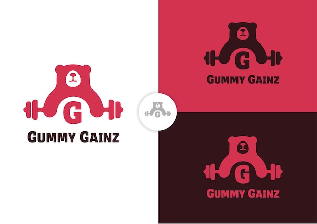 Oso Gummi trabajando en el concepto de diseño de logotipo