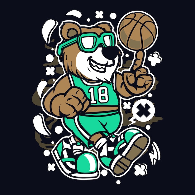 Oso jugador de baloncesto