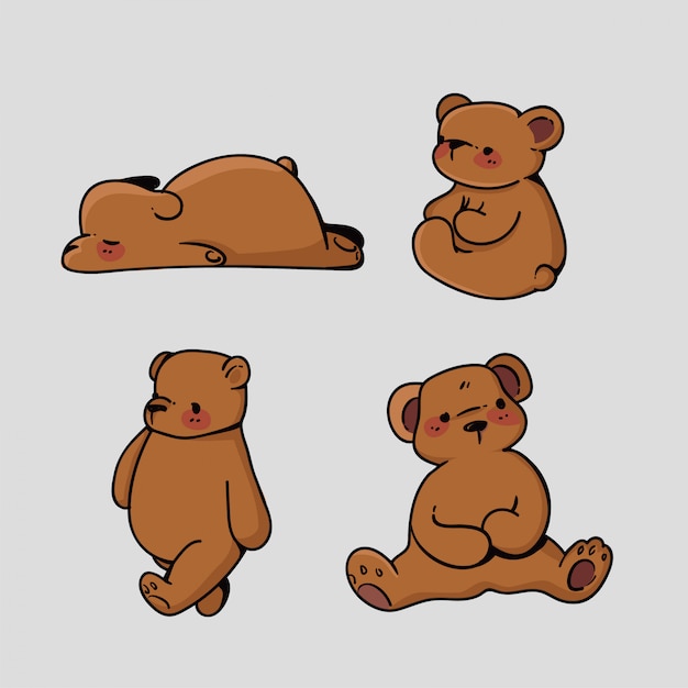 Oso lindo dibujado a mano