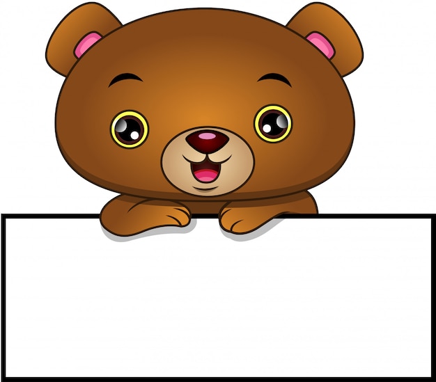 oso lindo y signo en blanco