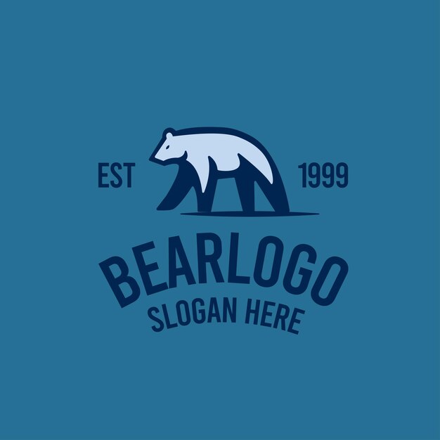 Vector oso logo retro vintage