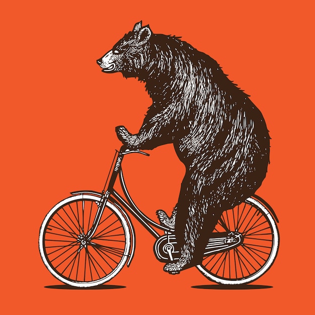 Oso montando una bicicleta