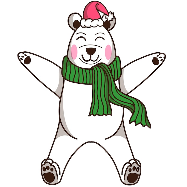 Oso de nieve de carácter vectorial lindo