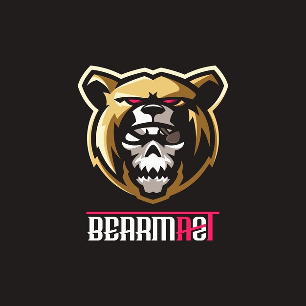 oso de oro con vector de calavera
