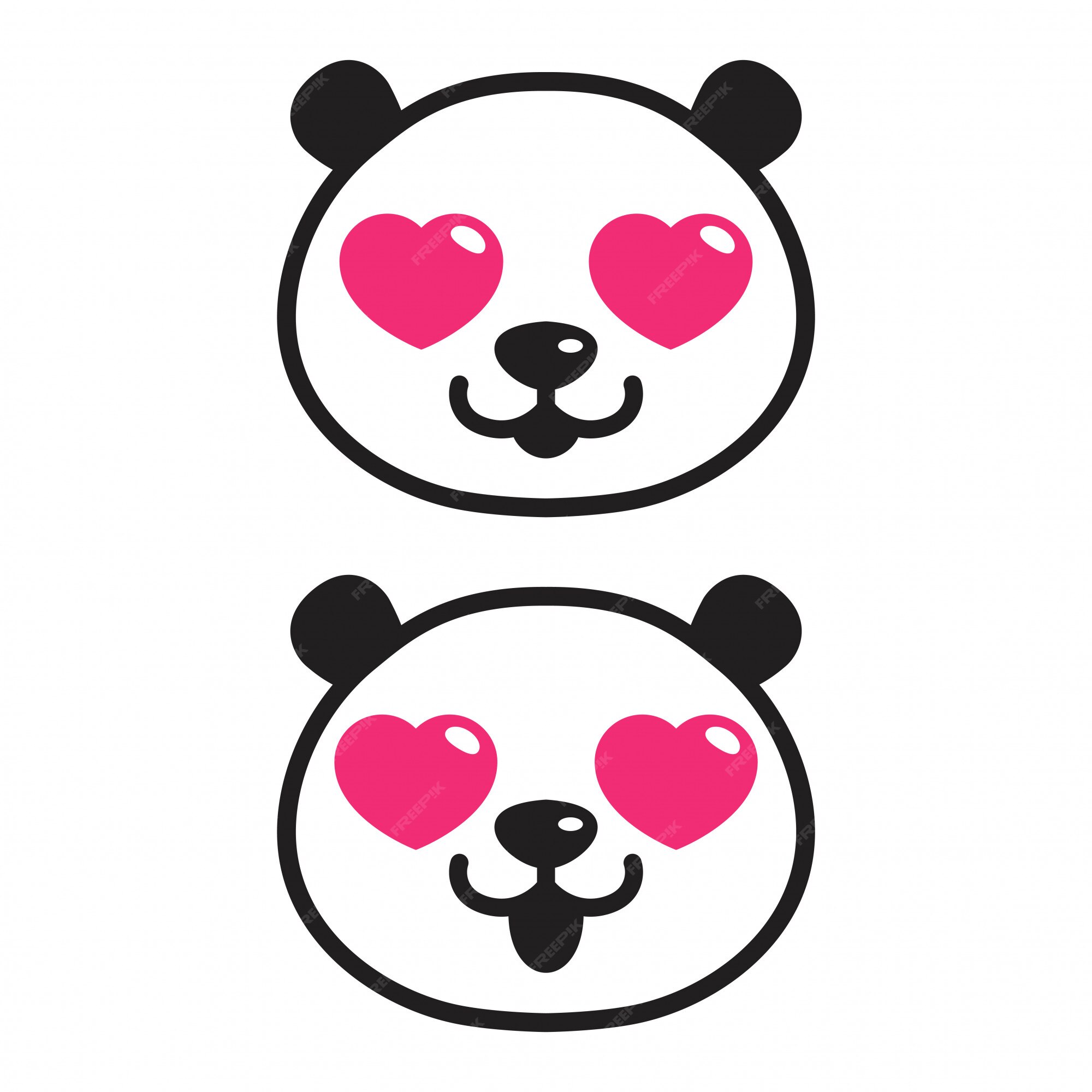 Oso panda, corazón, caricatura | Vector Premium