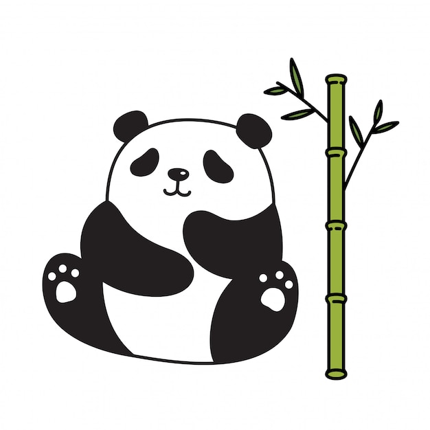 Oso panda dibujos animados bambú | Vector Premium Oso panda dibujos animados bambú | Vector Premium