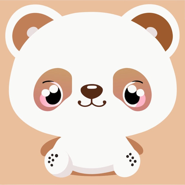 Vector el oso pastoreador de color blanco ilustración vectorial kawaii