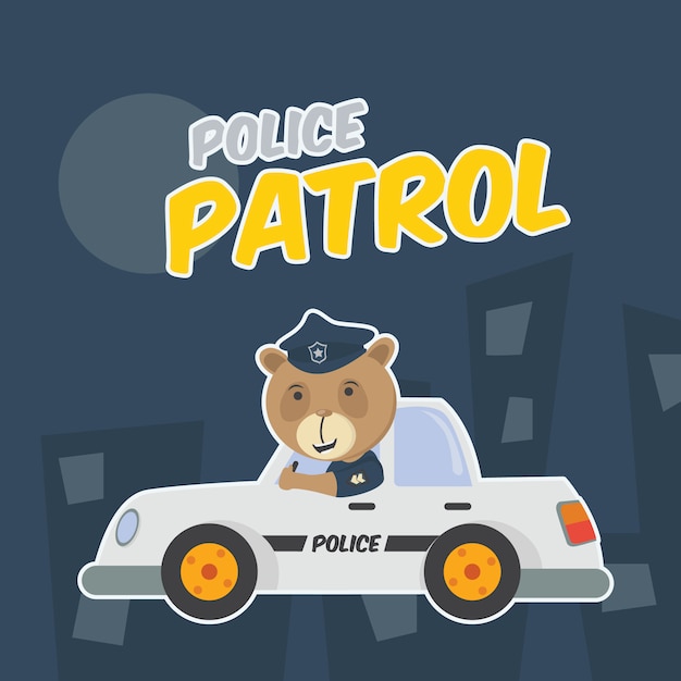 Oso patrulla policía