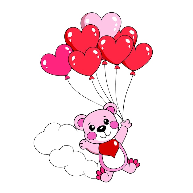 un oso de peluche con un corazón que dice " peluche " en la parte inferior
