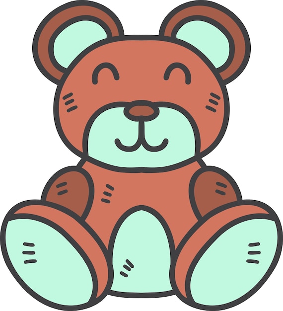 Vector oso de peluche dibujado a mano para ilustración de niños