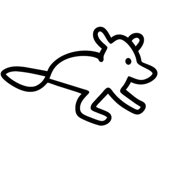 oso de peluche volando con un contorno de icono de hilo