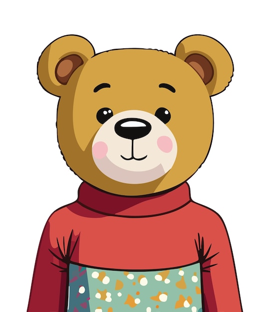 Vector un oso con un personaje de dibujos animados vectorial de suéter