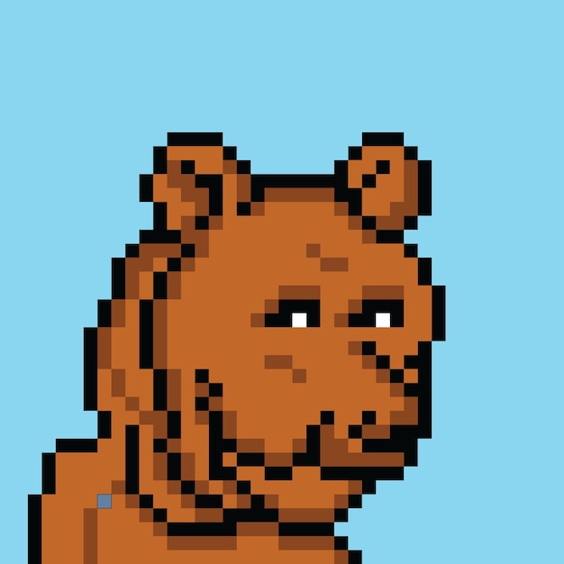 Vector oso personaje con pixel art