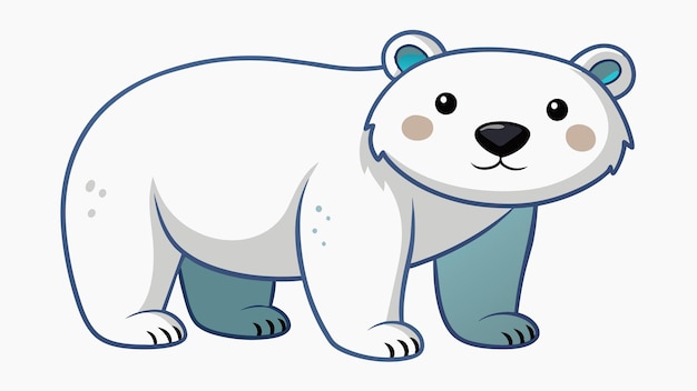 un oso polar de dibujos animados con una corbata azul