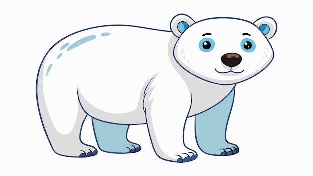 un oso polar de dibujos animados con ojos azules y nariz negra