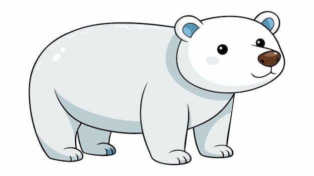 un oso polar de dibujos animados con ojos azules y nariz negra