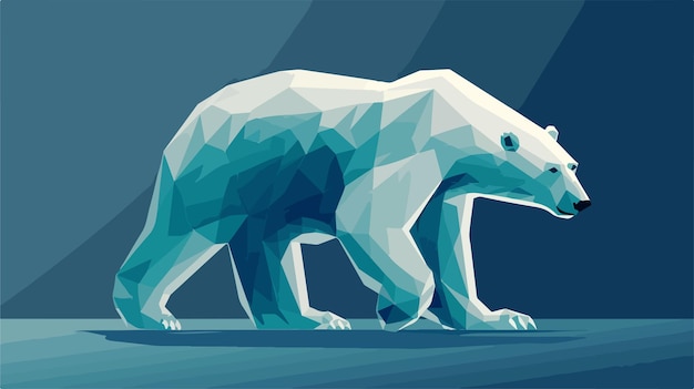 un oso polar está de pie en una superficie azul