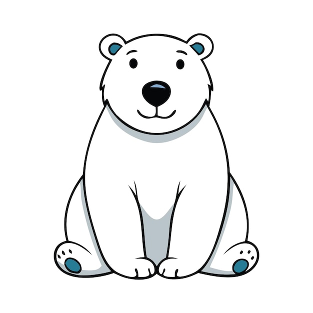 Oso polar Ilustración vectorial plana de animales