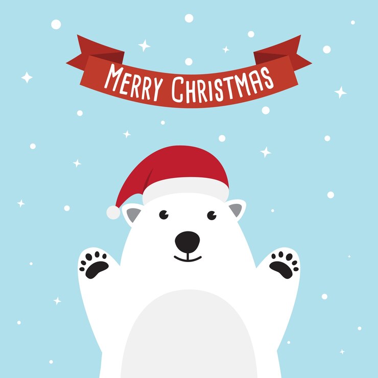 Un oso polar lindo que se coloca en fondo azul.