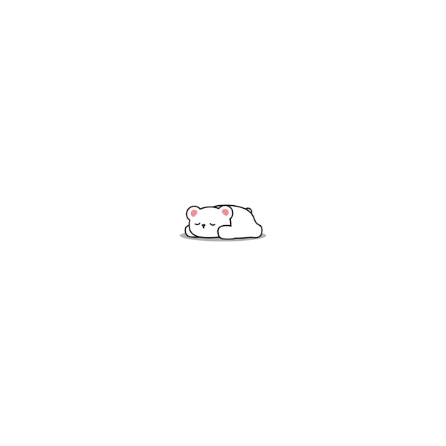 Oso polar perezoso durmiendo ilustración vectorial de dibujos animadosx9