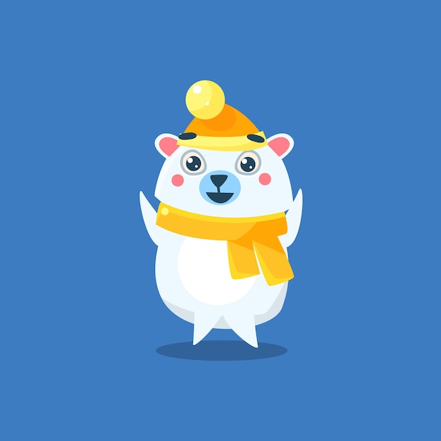 Oso polar vestido de invierno