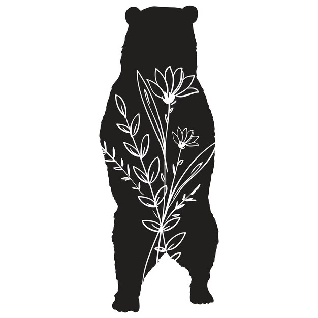 un oso que es negro y blanco