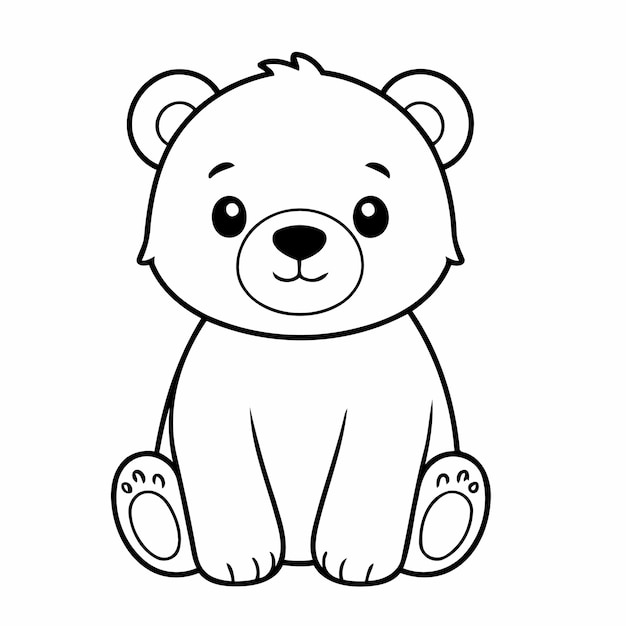 Un oso simple dibujado a mano para niños pequeños.