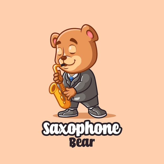 oso tocando el saxofón