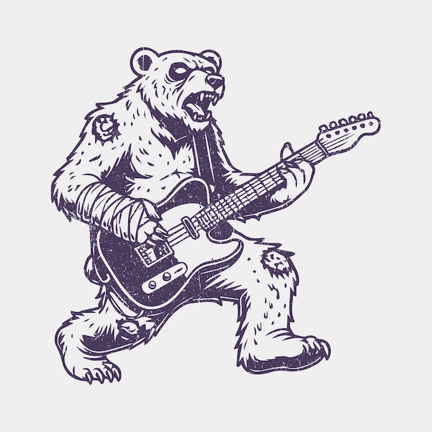 Un oso zombi como una estrella de rock