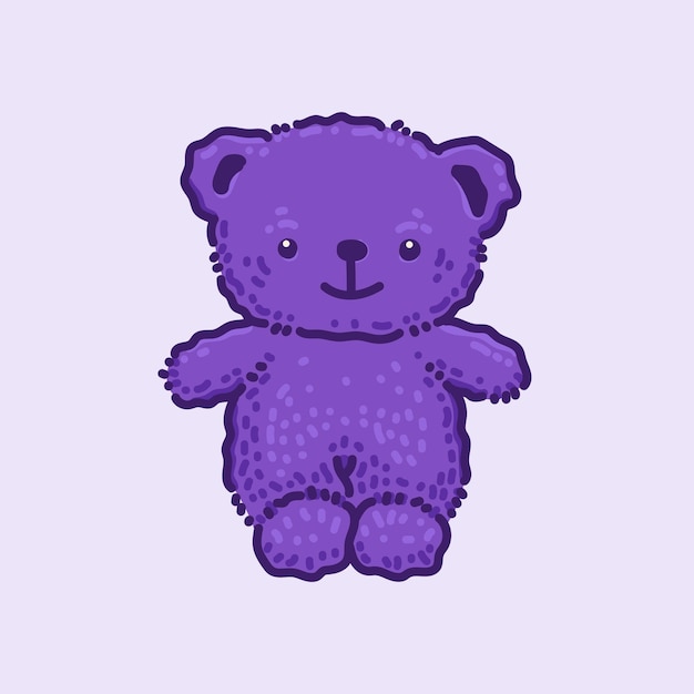 Vector osos de peluche dibujando a mano estilo de dibujos animados imagen vectorial linda y divertida