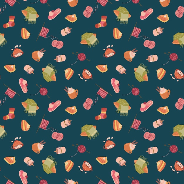 Otoño acogedor diseño de patrones sin fisuras para embalaje de papel tapiz textil