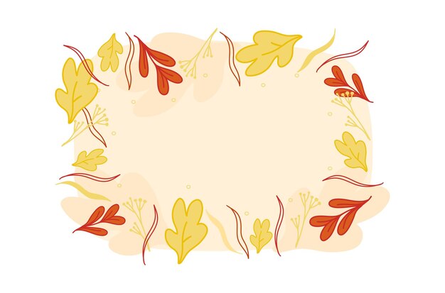 otoño acogedor marco tarjeta borde con hojas vector plano amarillo naranja rojo