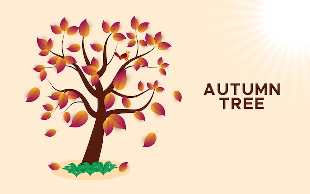 Vector otoño árbol naturaleza árbol temporada otoño y rama planta