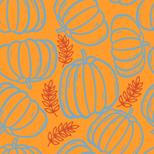 Otoño calabaza estacional vector de patrones sin fisuras