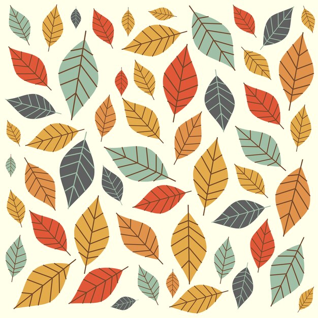 Otoño colorido patrón de otoño con hojas.