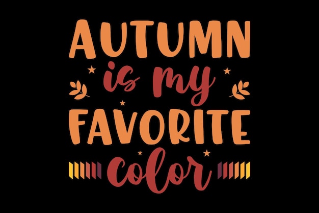 El otoño es mi color favorito de otoño diseño de tipografía SVG