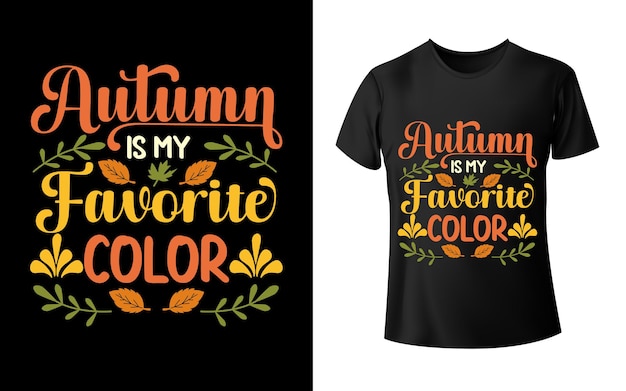 Vector el otoño es mi diseño de camiseta de tipografía de color favorito