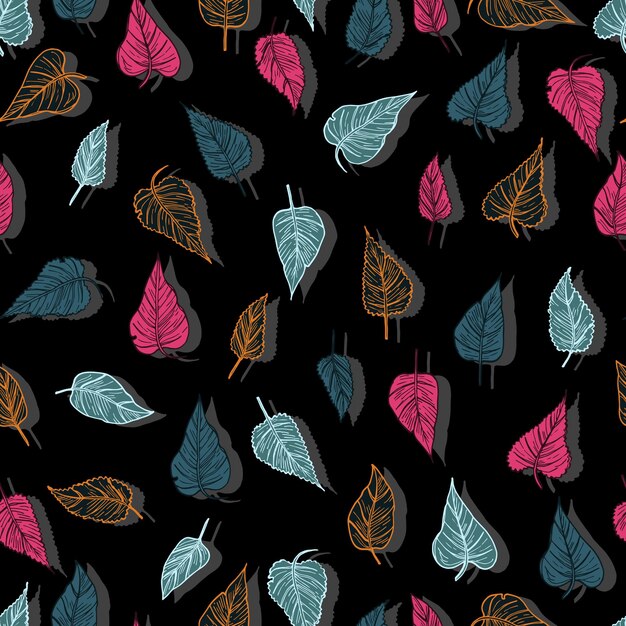 Otoño estacional hojas amarillentas caídas vector patrón sin costuras para telas estampados embalaje y tarjetas