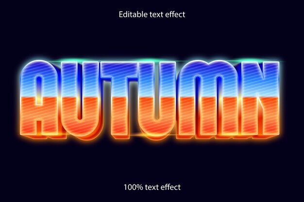 Otoño estilo retro de efecto de texto editable