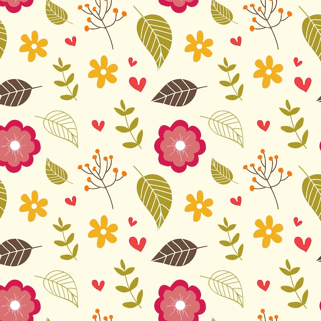 Vector otoño floral de patrones sin fisuras