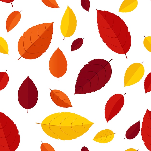 Otoño hojas de patrones sin fisuras fondo Vector ilustración EPS10