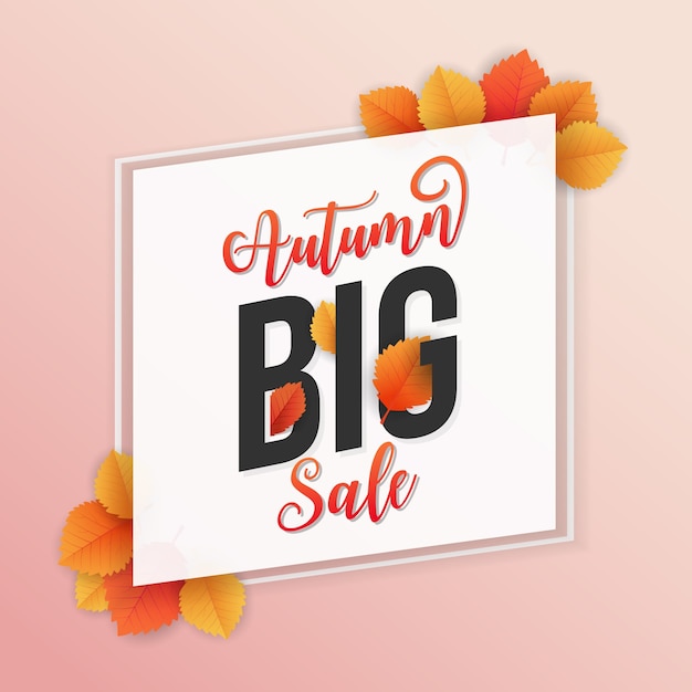 Otoño de venta banner fondo cuadrado