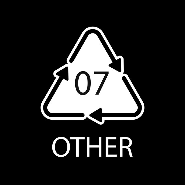 OTROS 07 símbolo de código de reciclaje Signo de polietileno de vector de reciclaje de plástico