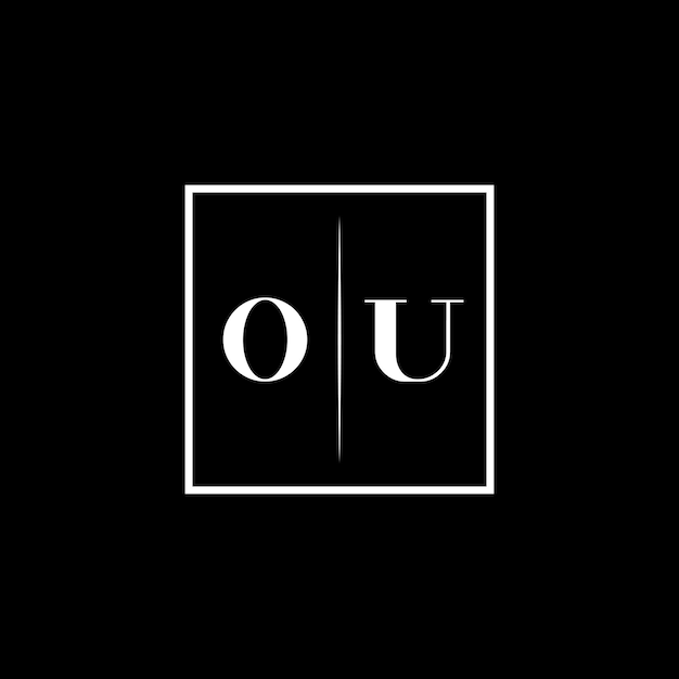 OU Logotipo de tipografía minimalista