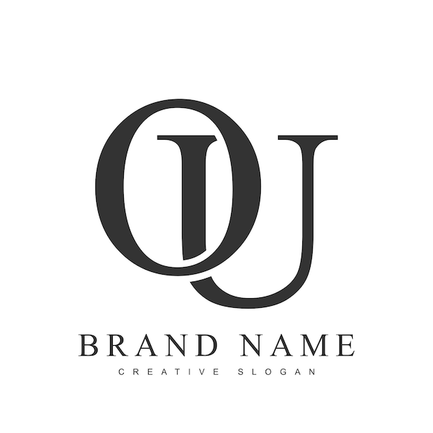 OU plantilla de logotipo de moda Letra inicial o y u Estilo de fuente clásico Logotipo creativo para el nombre o la identidad de la empresa