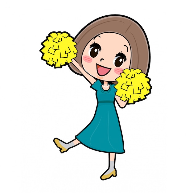 Out line Bob hair dress women_Cheer-jump