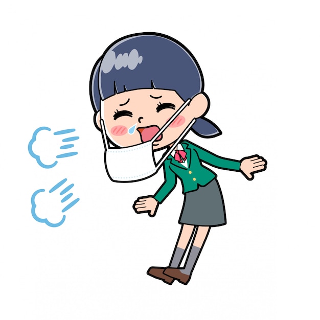 Out line school girl Green_kusyami