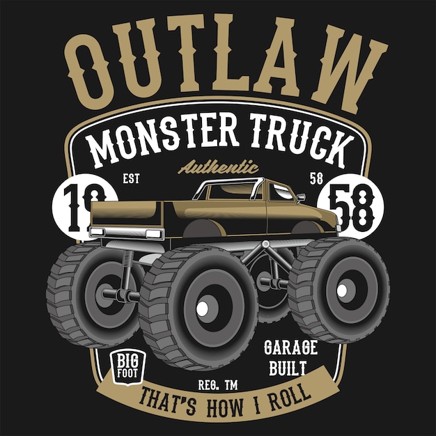 Vector outlaw monster truck