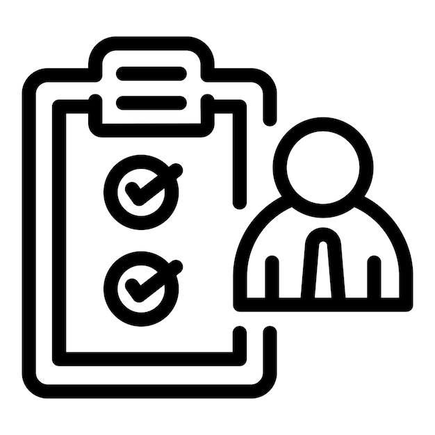 Outsource para hacer icono de lista Esbozo de outsource para hacerlo icono vectorial de lista para diseño web aislado en fondo blanco
