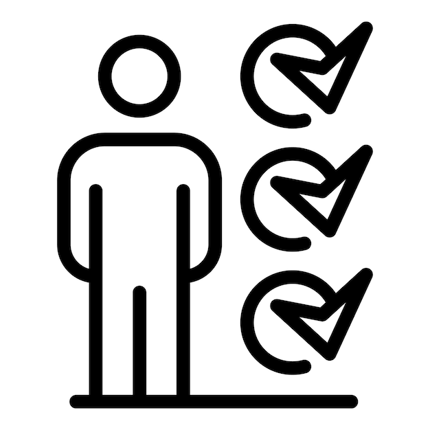 Outsource to do lista icona de persona Esbozo de la lista de personas icona vectorial para el diseño web aislada en fondo blanco